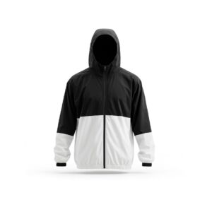 Two-tone hooded windbreaker