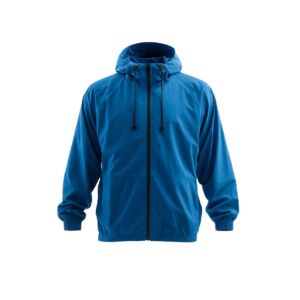 Lightweight blue windbreaker jacket